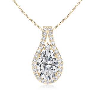 8.5x6.5mm HSI2 Classic Diamond Halo Pendant in Yellow Gold