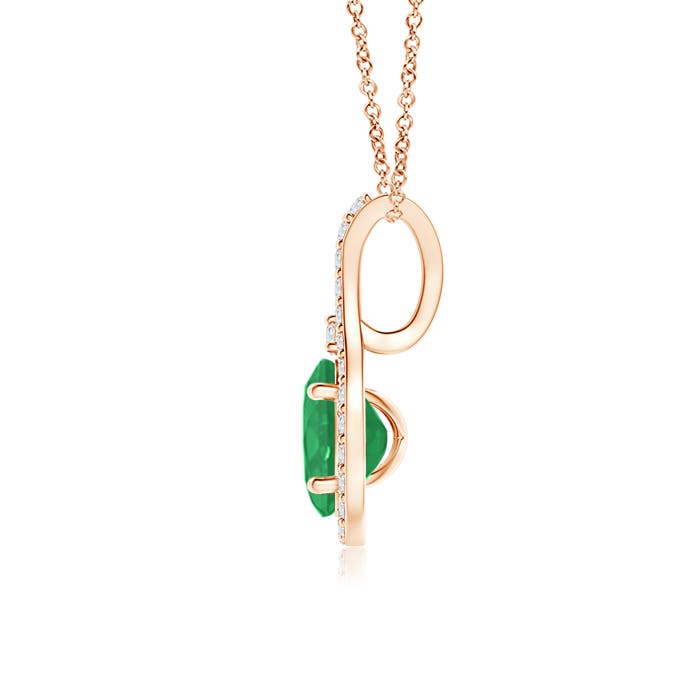 A - Emerald / 0.55 CT / 14 KT Rose Gold