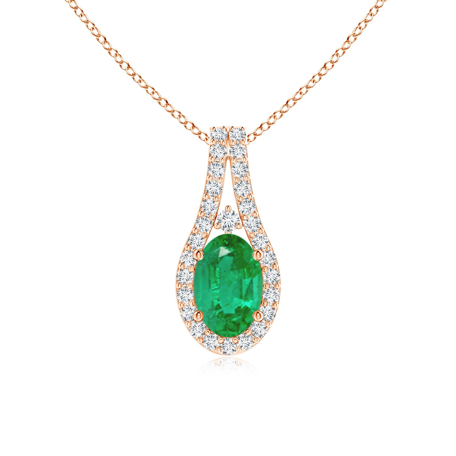 AA - Emerald / 0.55 CT / 14 KT Rose Gold