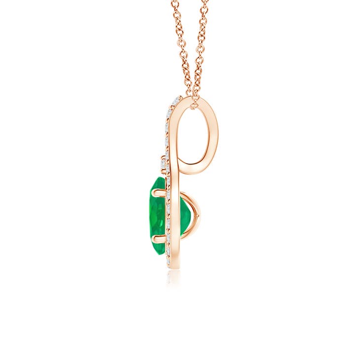 AA - Emerald / 0.55 CT / 14 KT Rose Gold