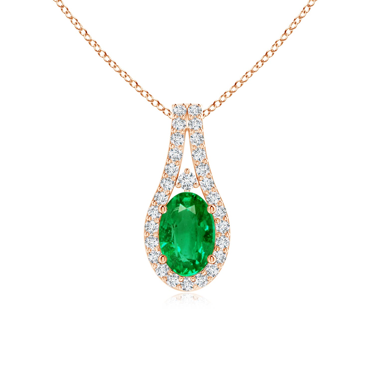 AAA - Emerald / 0.55 CT / 14 KT Rose Gold