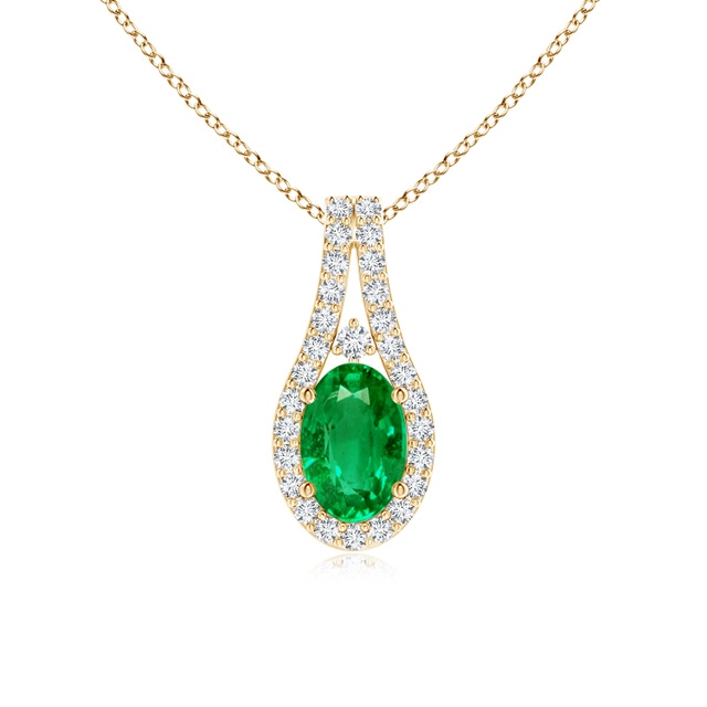 Vintage Style Emerald and Diamond Clover Pendant | Angara