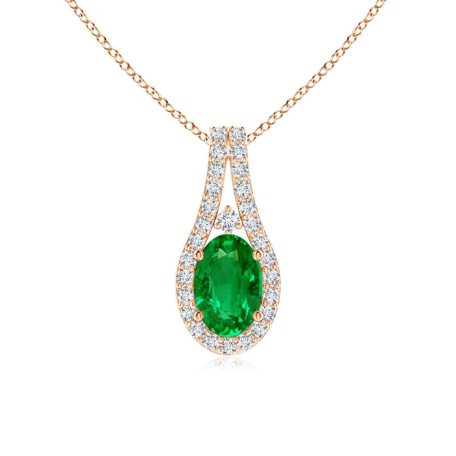 AAAA - Emerald / 0.55 CT / 14 KT Rose Gold