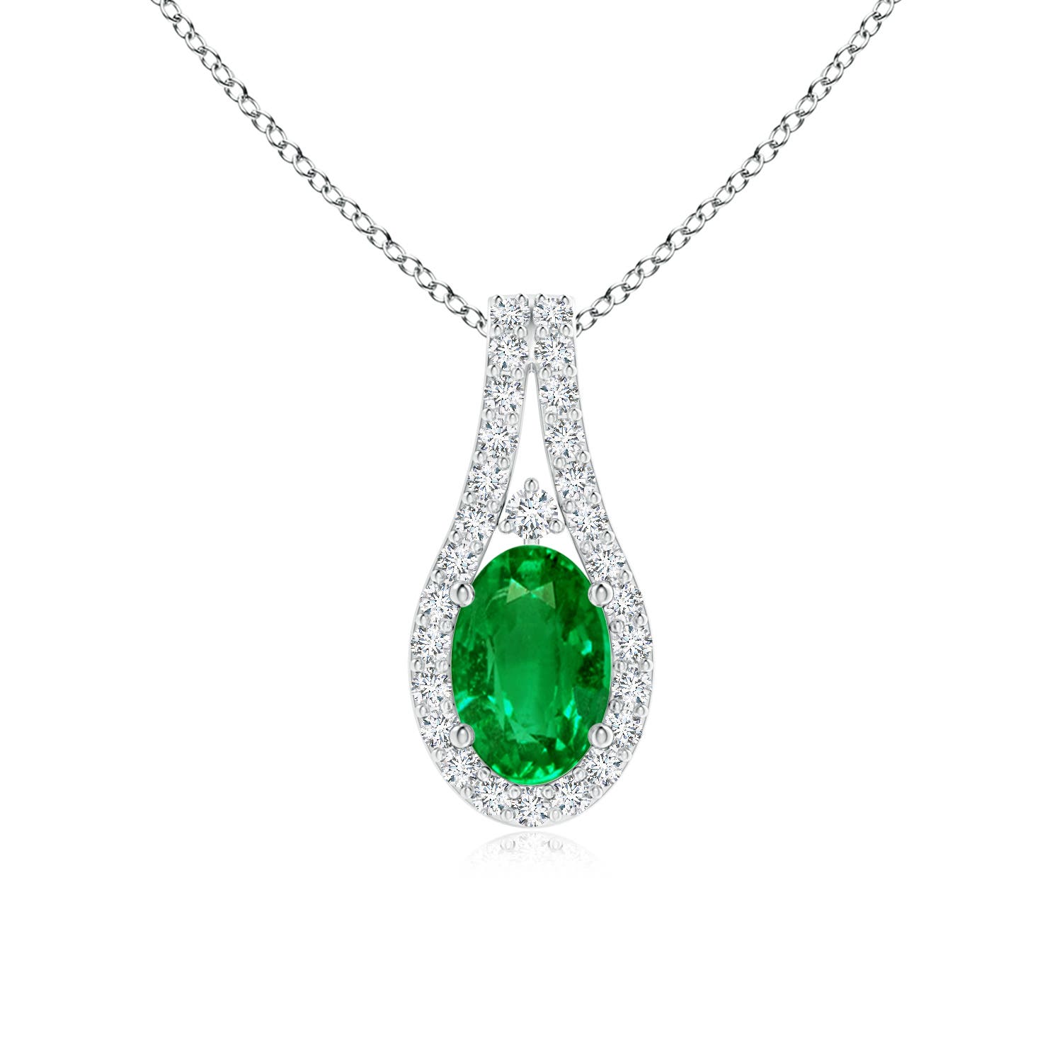 AAAA - Emerald / 0.55 CT / 14 KT White Gold