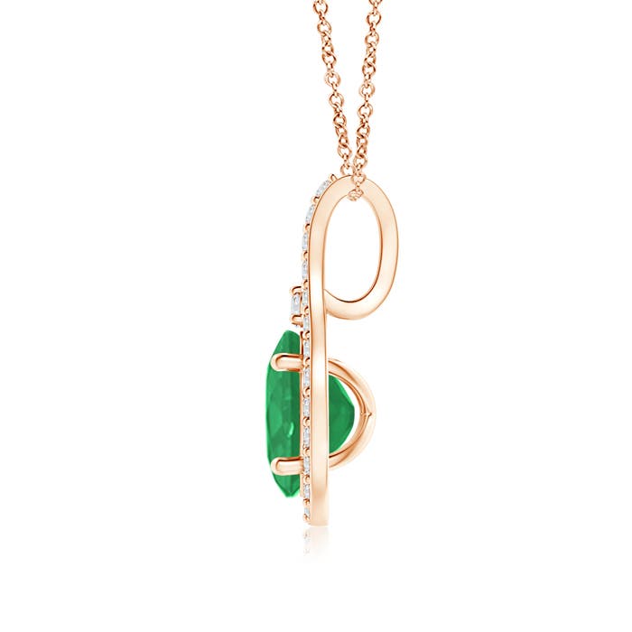 A - Emerald / 0.84 CT / 14 KT Rose Gold