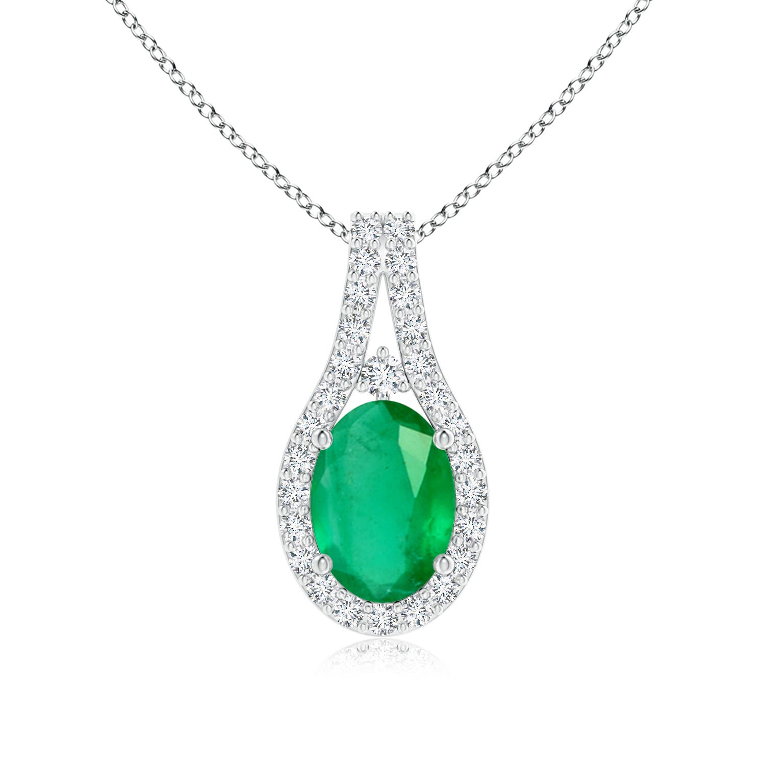 A - Emerald / 0.84 CT / 14 KT White Gold