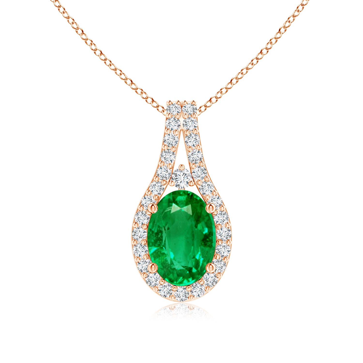 AAA - Emerald / 0.84 CT / 14 KT Rose Gold