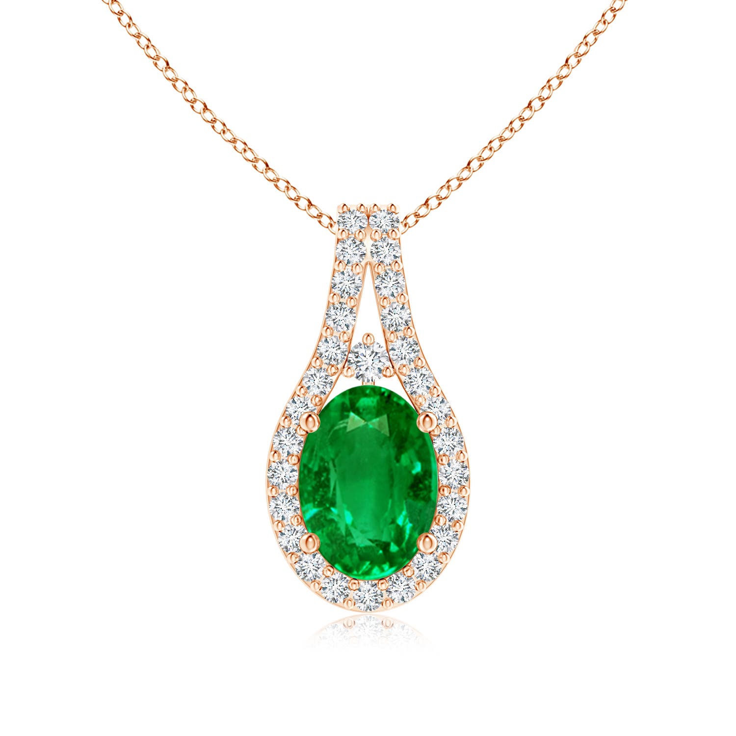 AAAA - Emerald / 0.84 CT / 14 KT Rose Gold