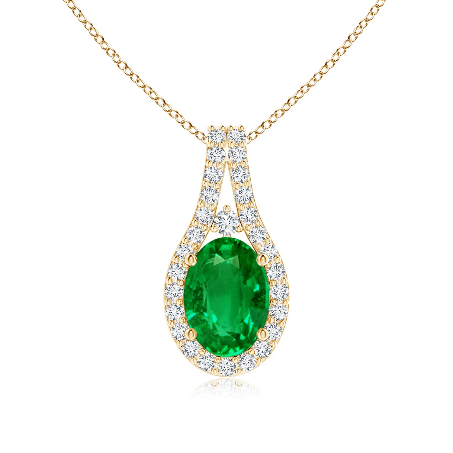 AAAA - Emerald / 0.84 CT / 14 KT Yellow Gold