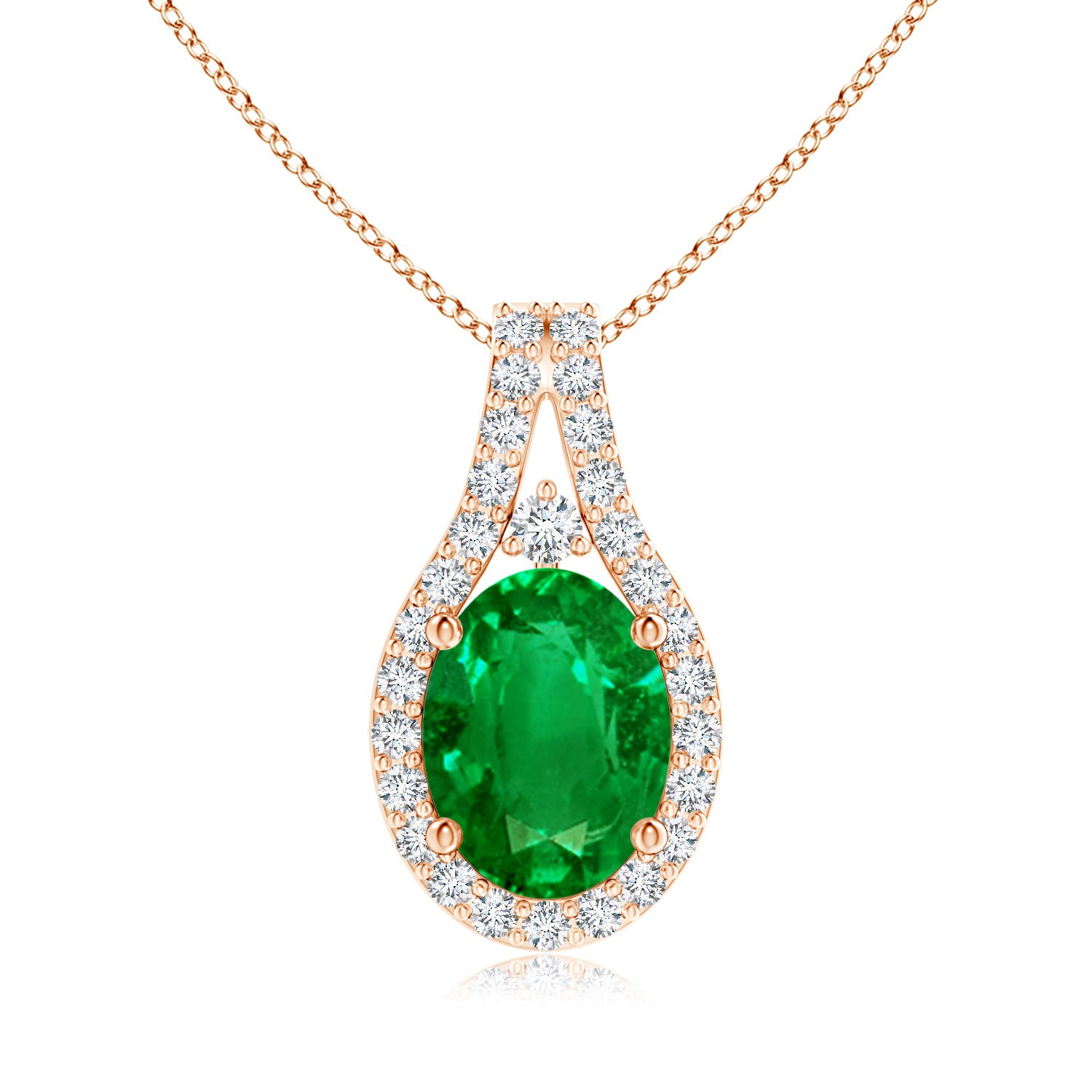 AAAA - Emerald / 1.34 CT / 14 KT Rose Gold