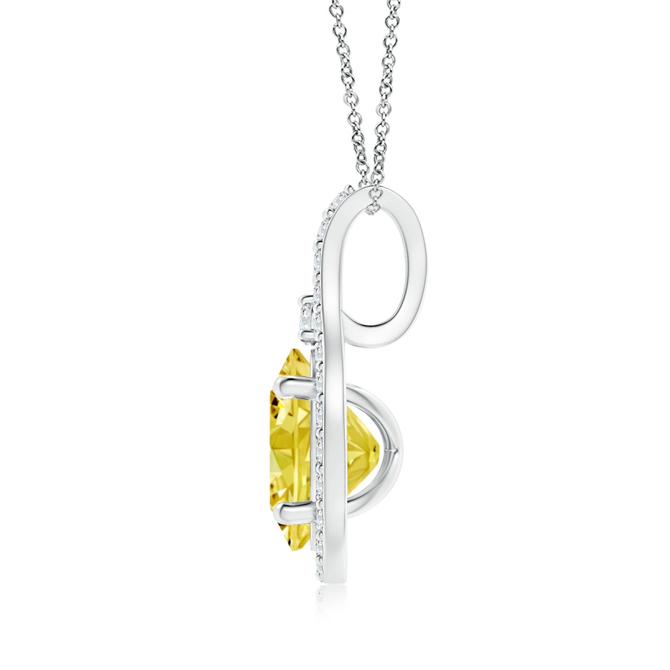 8x6mm AAAA Classic Fancy Intense Yellow and White Diamond Halo Pendant in P950 Platinum side 199