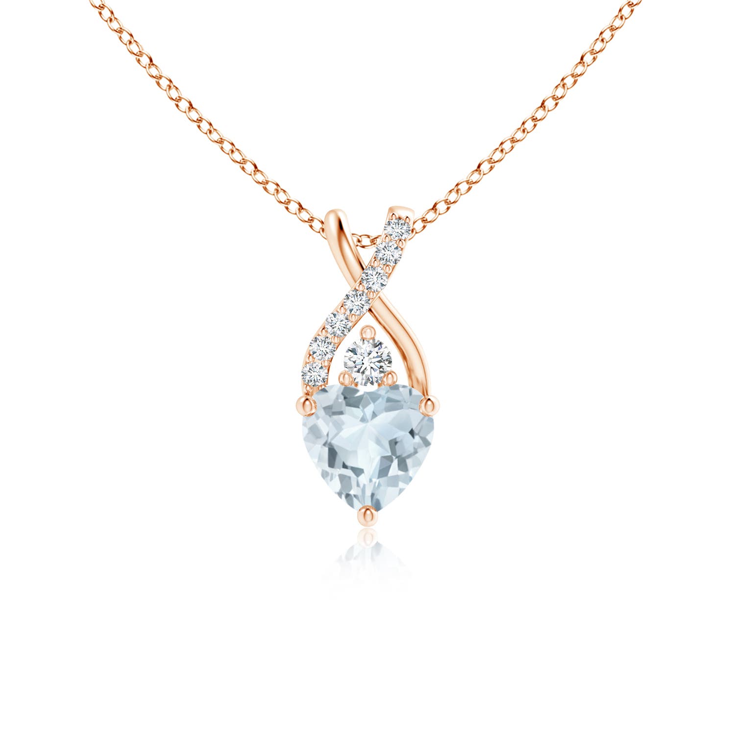 A - Aquamarine / 0.41 CT / 14 KT Rose Gold