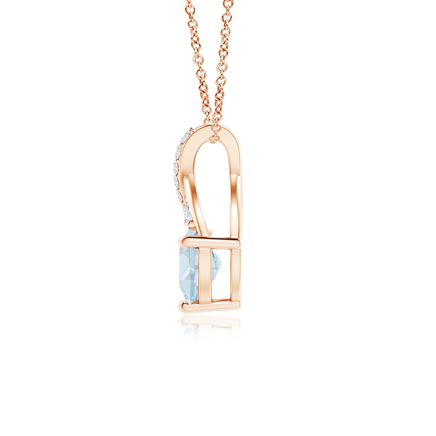 A - Aquamarine / 0.41 CT / 14 KT Rose Gold