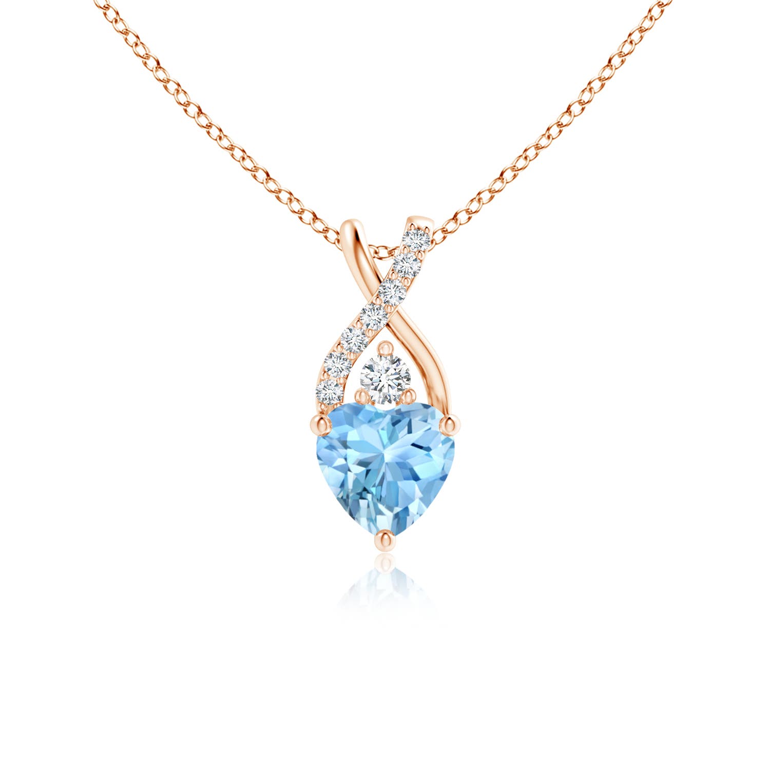 AAAA - Aquamarine / 0.41 CT / 14 KT Rose Gold