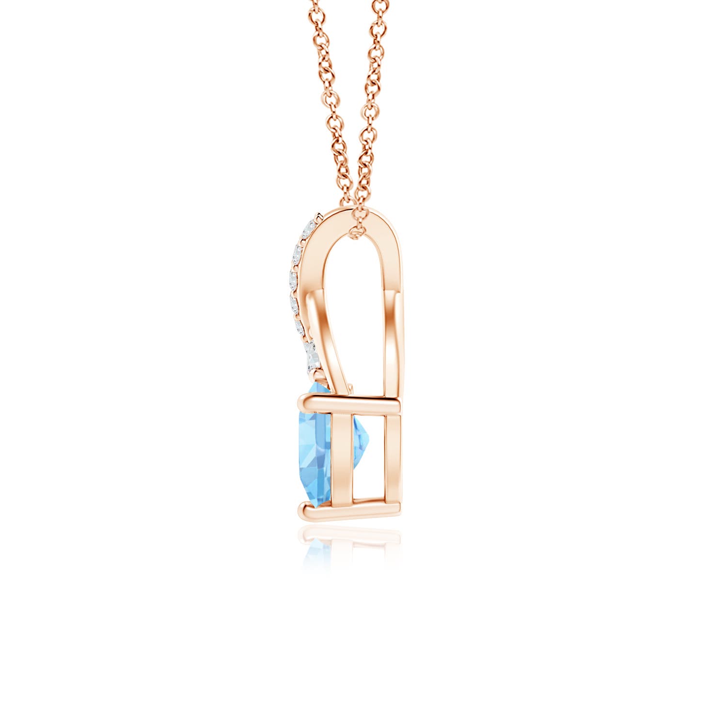 AAAA - Aquamarine / 0.41 CT / 14 KT Rose Gold