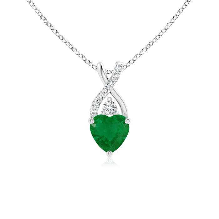 A - Emerald / 0.46 CT / 14 KT White Gold