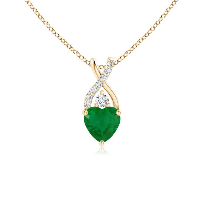 A - Emerald / 0.46 CT / 14 KT Yellow Gold