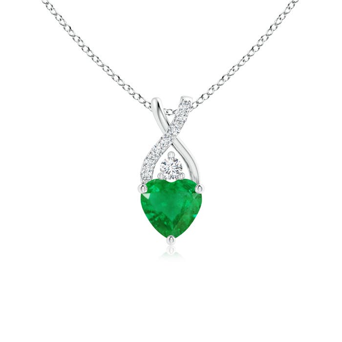 AA - Emerald / 0.46 CT / 14 KT White Gold