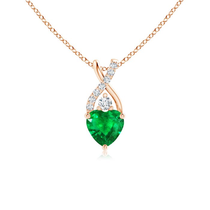 AAA - Emerald / 0.46 CT / 14 KT Rose Gold