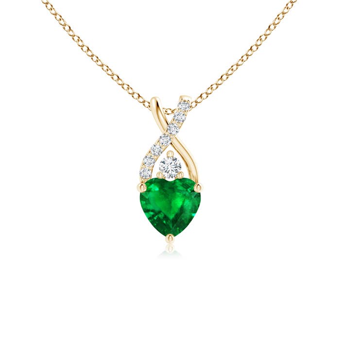 AAAA - Emerald / 0.46 CT / 14 KT Yellow Gold