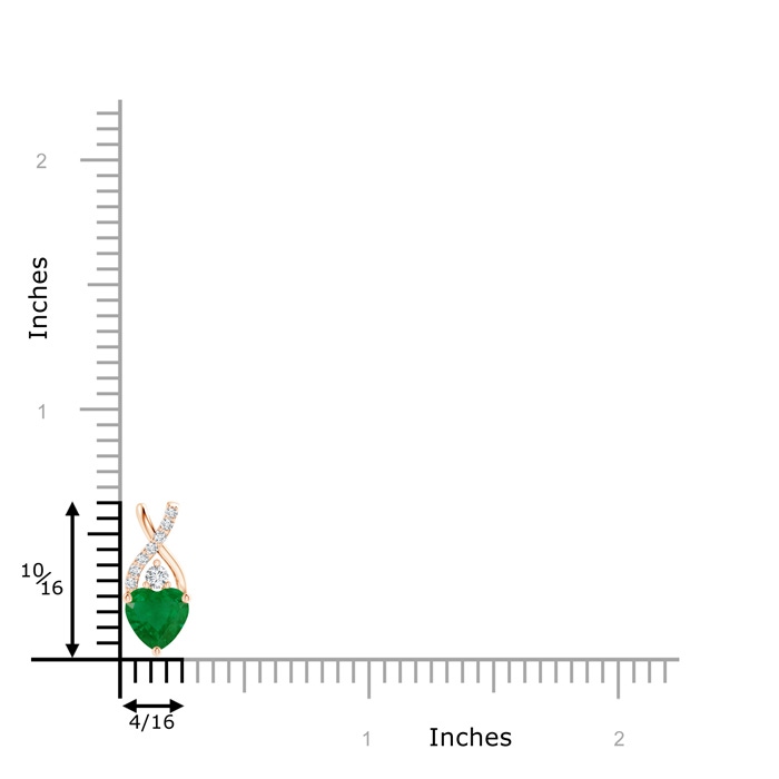 6mm A Solitaire Heart Emerald Pendant with Twisted Diamond Bale in Rose Gold product image