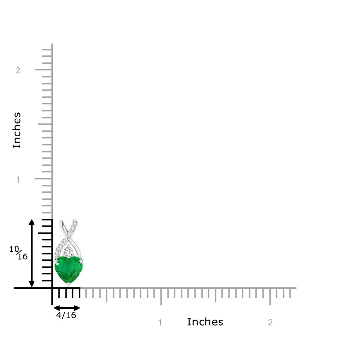 6mm AA Solitaire Heart Emerald Pendant with Twisted Diamond Bale in P950 Platinum product image