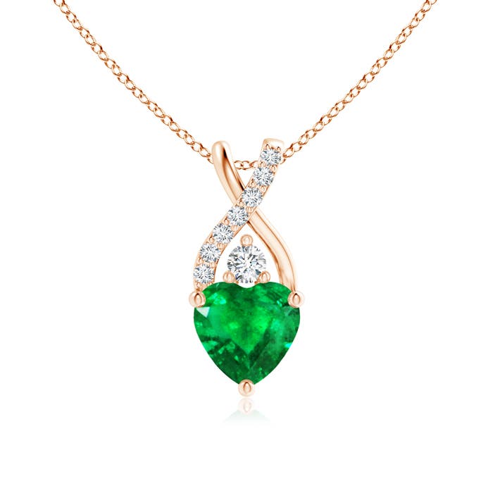 AAA - Emerald / 0.7 CT / 14 KT Rose Gold