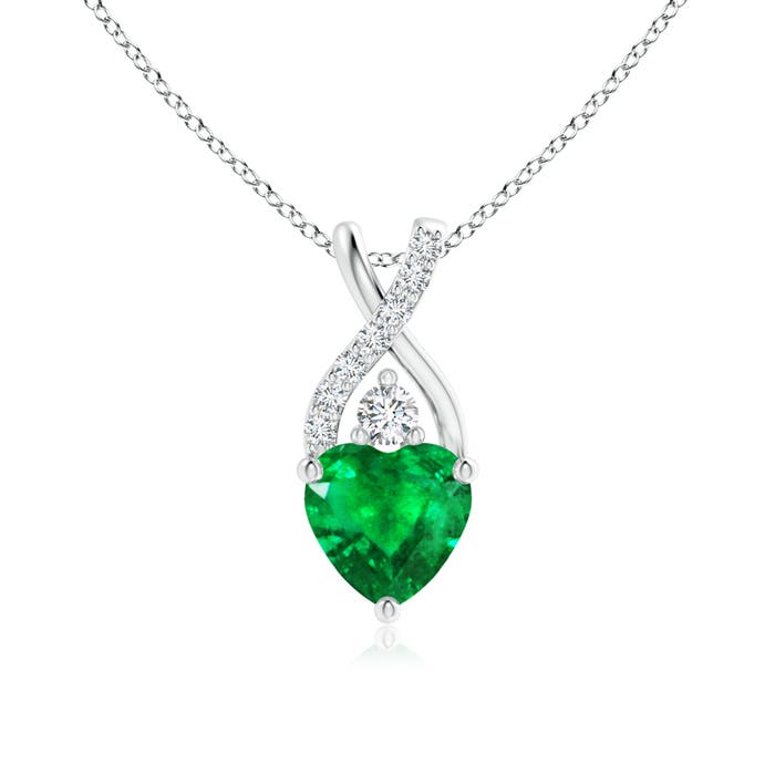 AAA - Emerald / 0.7 CT / 14 KT White Gold