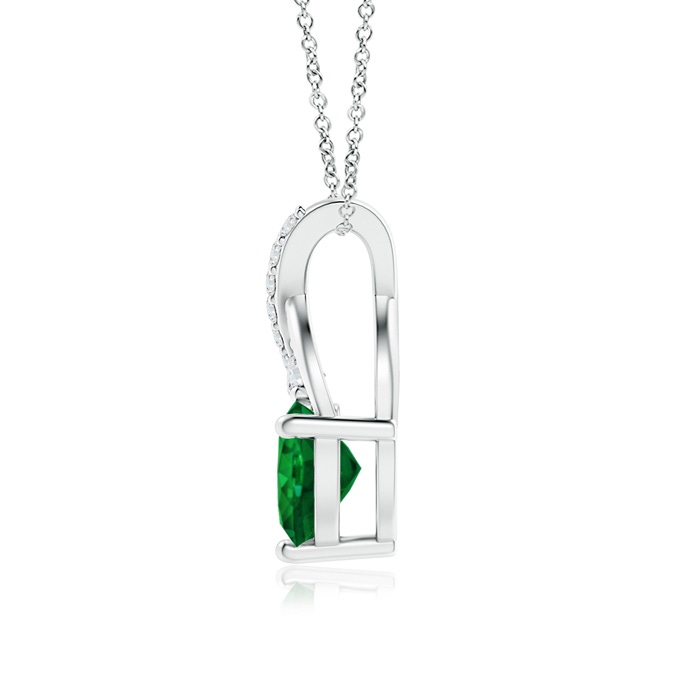 6mm AAAA Solitaire Heart Emerald Pendant with Twisted Diamond Bale in S999 Silver product image