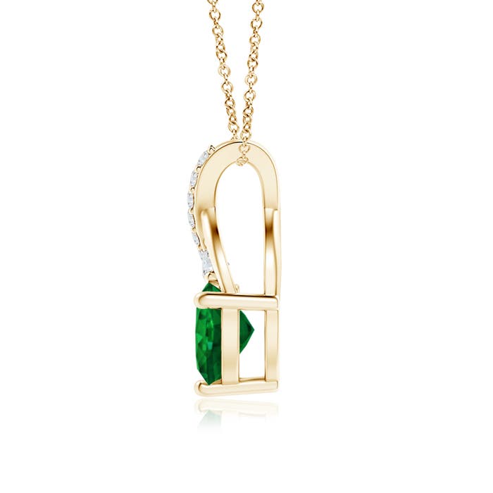 AAAA - Emerald / 0.7 CT / 14 KT Yellow Gold