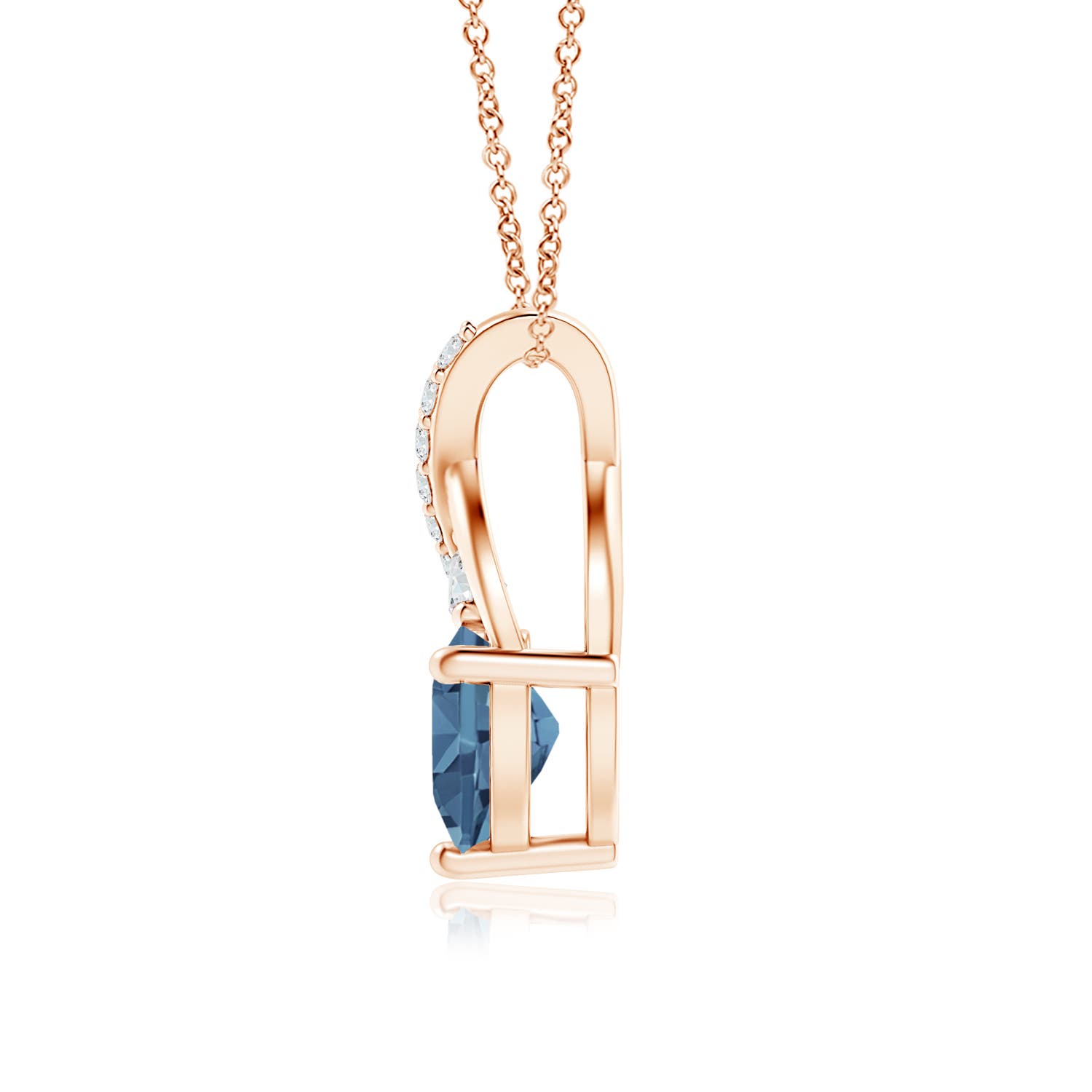 A - London Blue Topaz / 1.02 CT / 14 KT Rose Gold