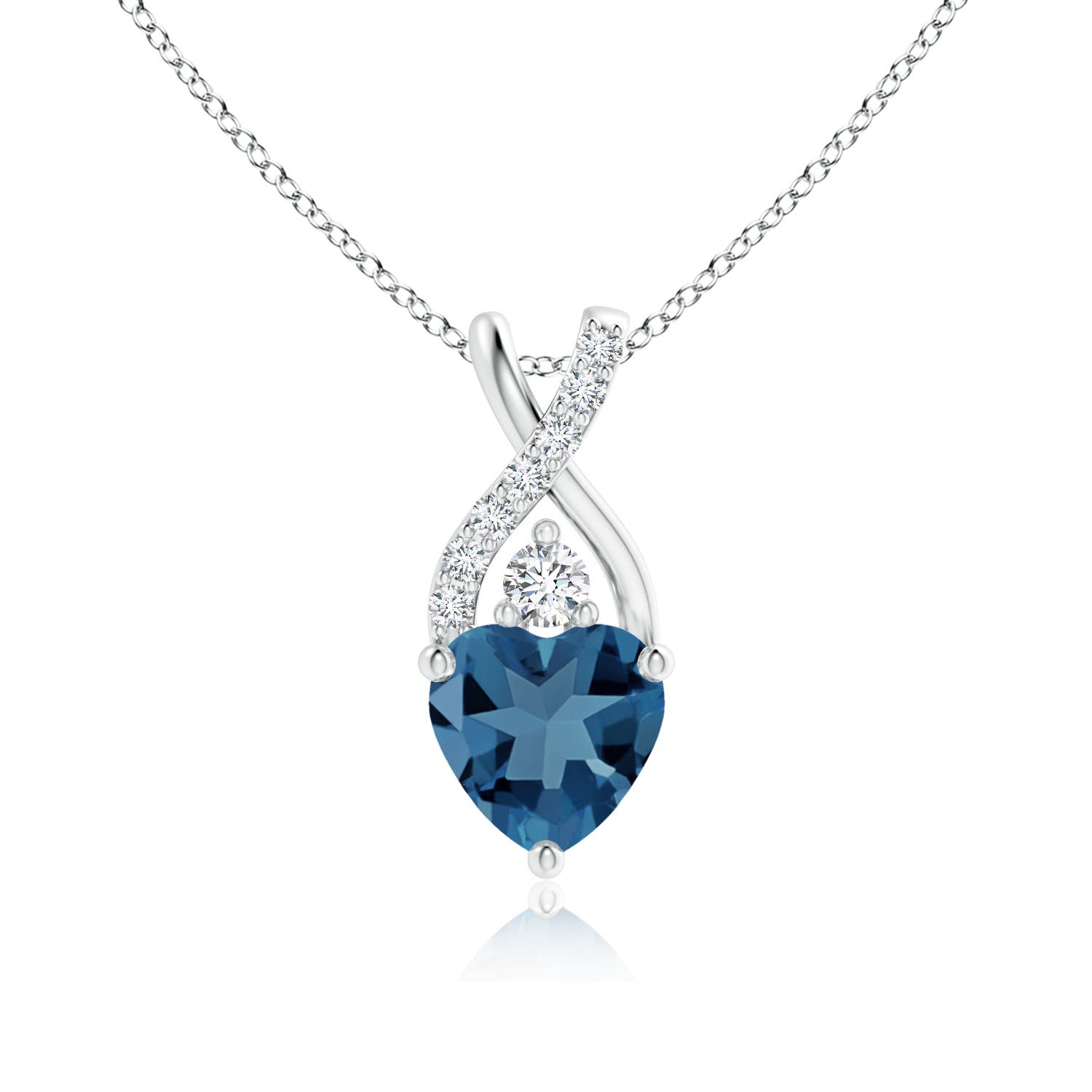 A - London Blue Topaz / 1.02 CT / 14 KT White Gold