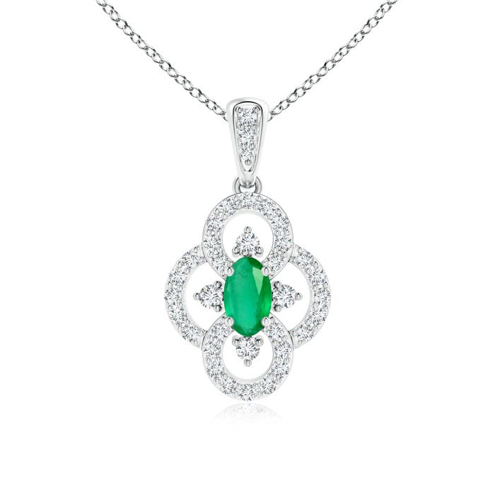 A - Emerald / 0.44 CT / 14 KT White Gold