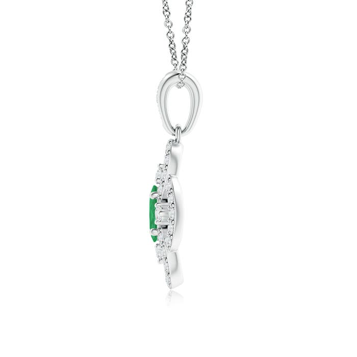 A - Emerald / 0.44 CT / 14 KT White Gold