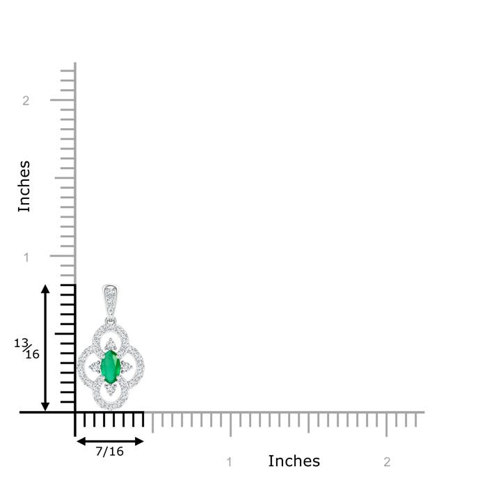 A - Emerald / 0.44 CT / 14 KT White Gold