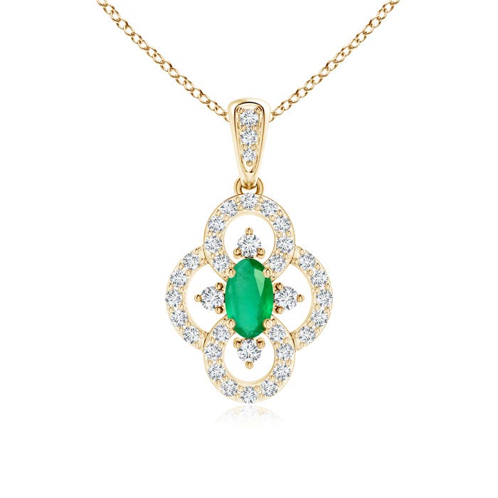 A - Emerald / 0.44 CT / 14 KT Yellow Gold