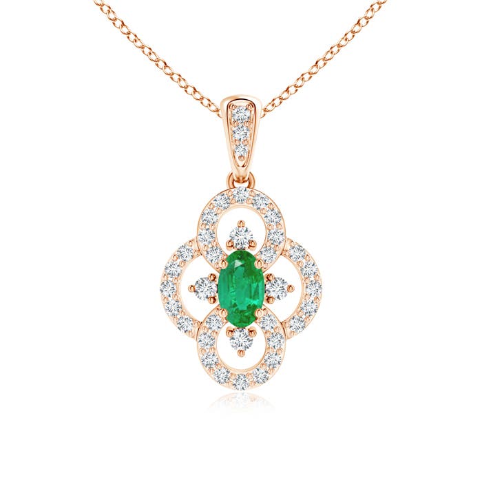 AA - Emerald / 0.44 CT / 14 KT Rose Gold