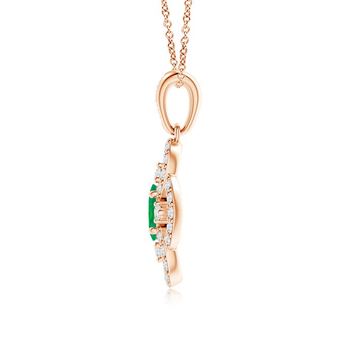 AA - Emerald / 0.44 CT / 14 KT Rose Gold