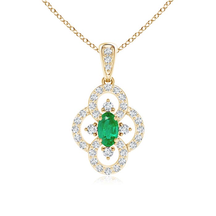 AA - Emerald / 0.44 CT / 14 KT Yellow Gold