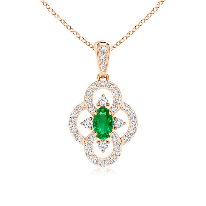 AAA - Emerald / 0.44 CT / 14 KT Rose Gold