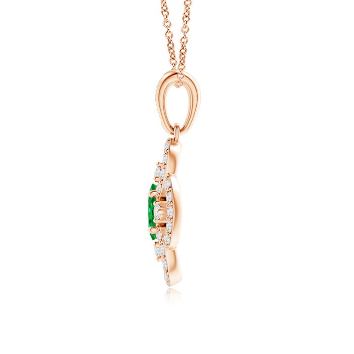 AAA - Emerald / 0.44 CT / 14 KT Rose Gold