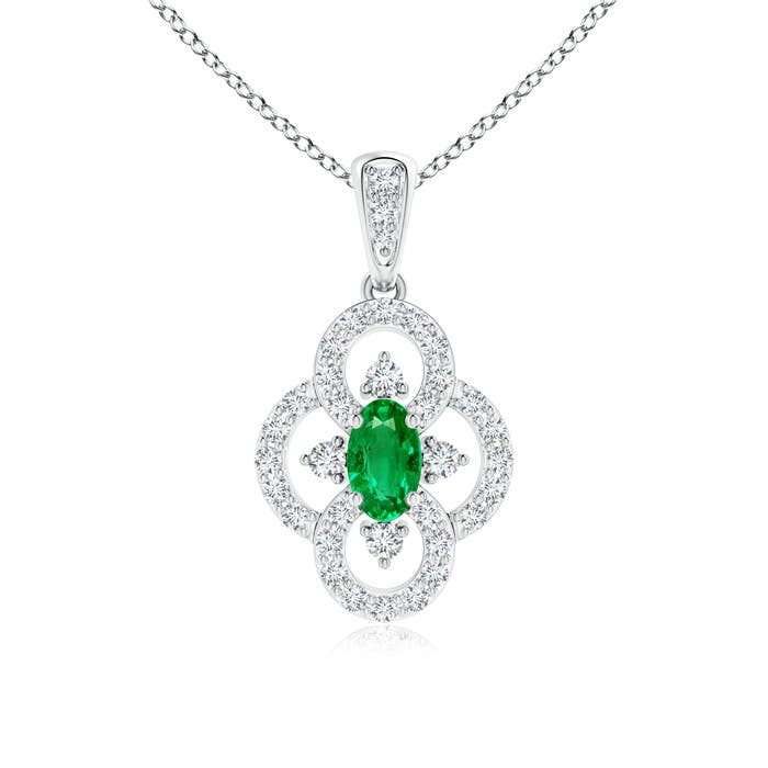 AAA - Emerald / 0.44 CT / 14 KT White Gold