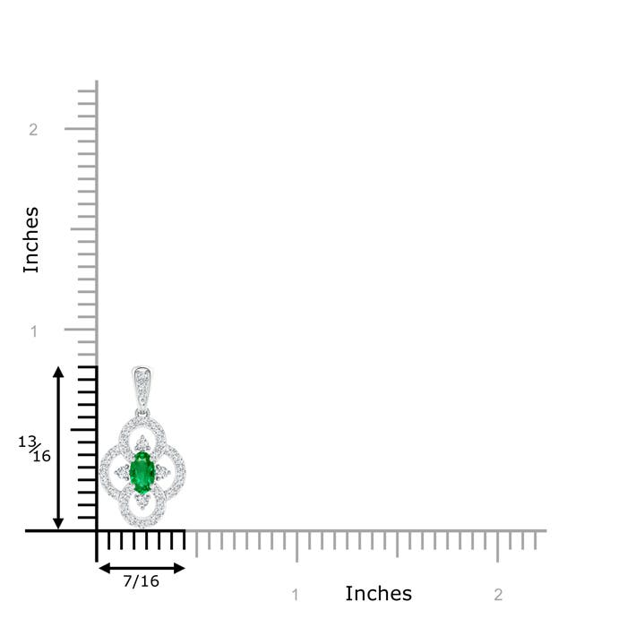 AAA - Emerald / 0.44 CT / 14 KT White Gold