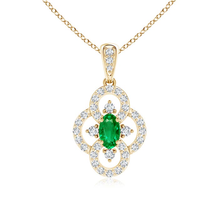 AAA - Emerald / 0.44 CT / 14 KT Yellow Gold