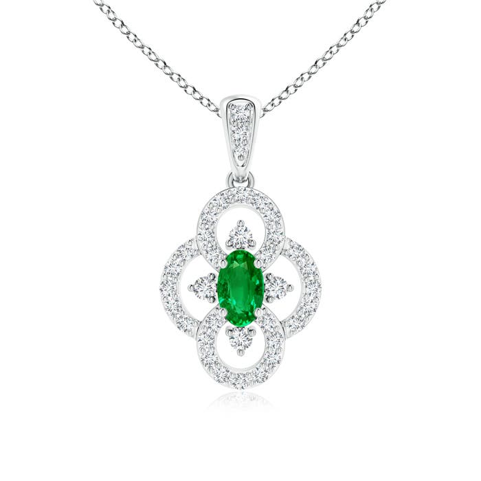 Platinum Emerald Necklaces & Pendants
