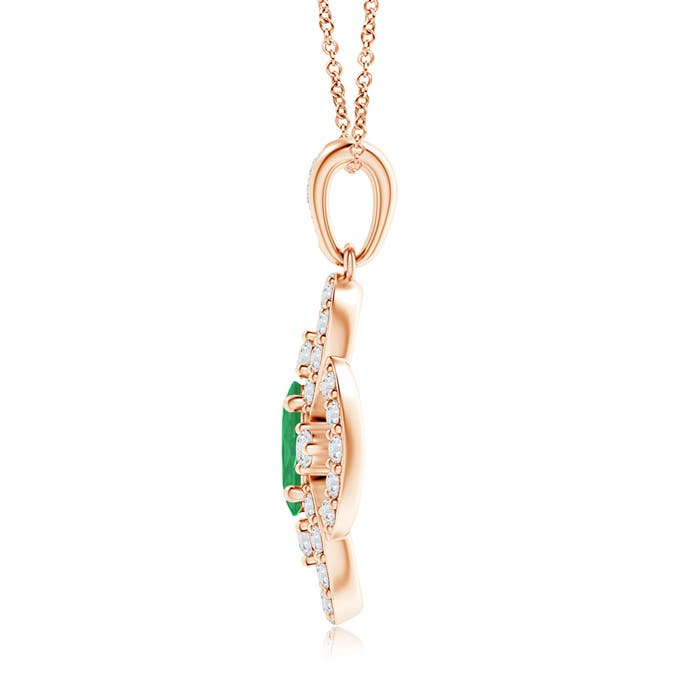 A - Emerald / 0.71 CT / 14 KT Rose Gold