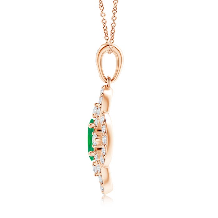 AA - Emerald / 0.71 CT / 14 KT Rose Gold