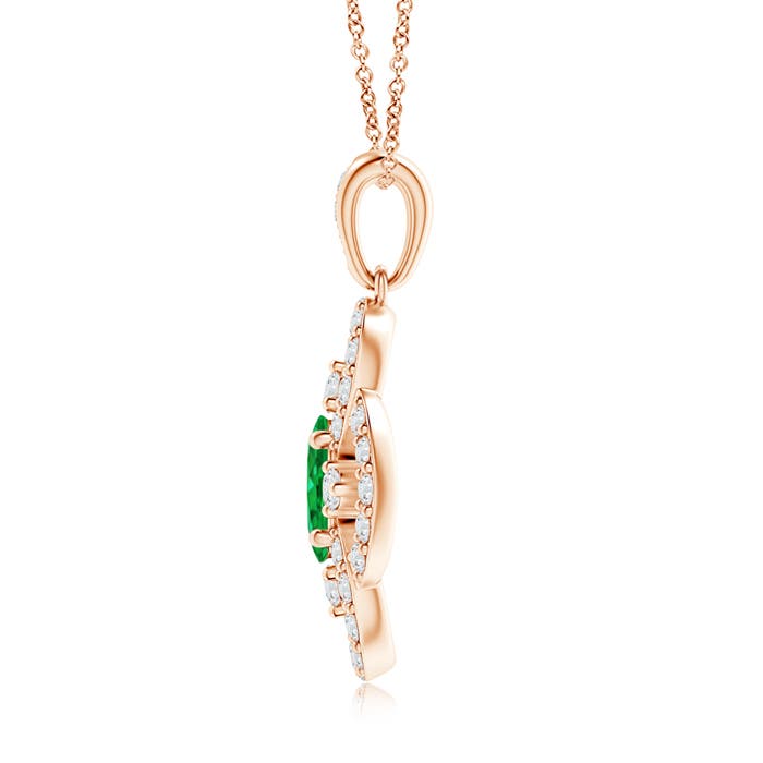 AAA - Emerald / 0.71 CT / 14 KT Rose Gold