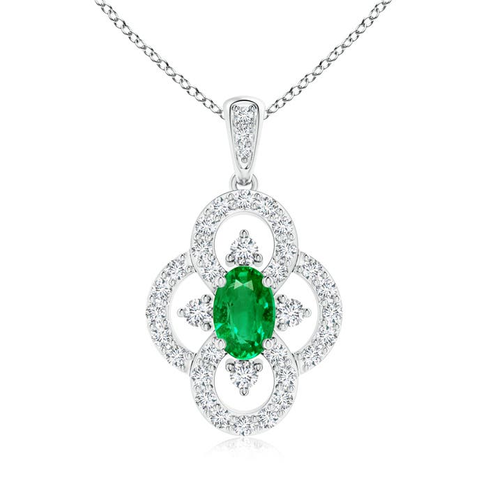 AAA - Emerald / 0.71 CT / 14 KT White Gold