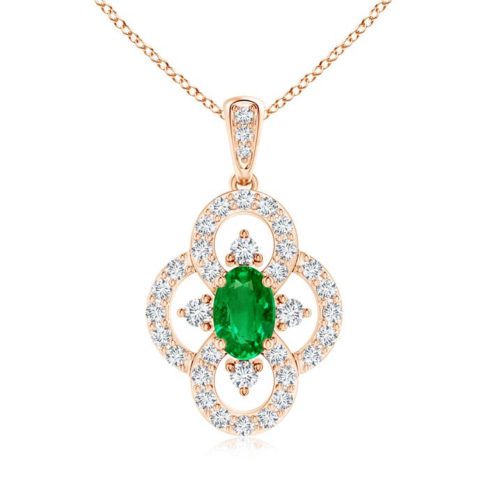 AAAA - Emerald / 0.71 CT / 14 KT Rose Gold